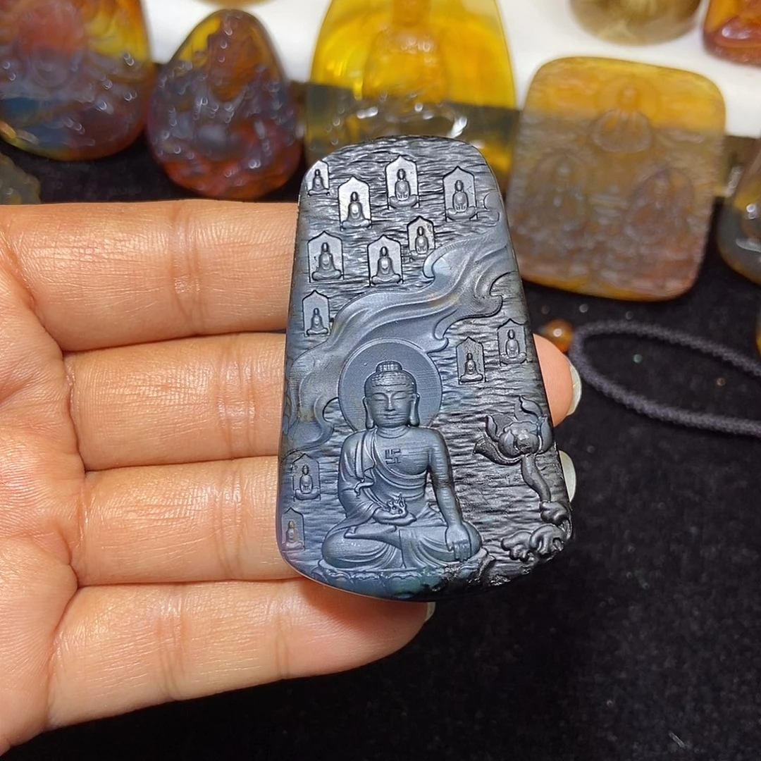 琥珀未镶嵌颈饰缅甸天然琥珀吊坠