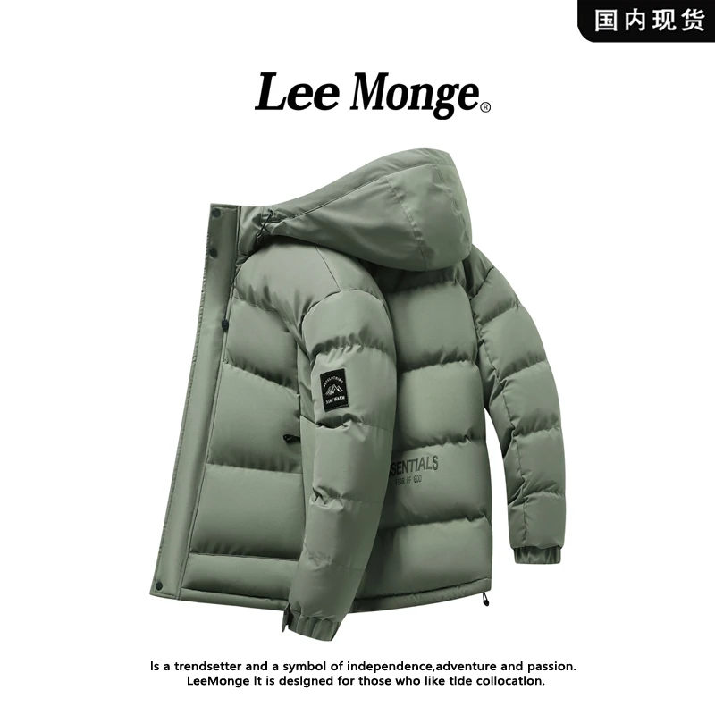 【品牌现货撤柜】LeeMonge冬季男加厚保暖棉衣外套潮流百搭连帽棉服