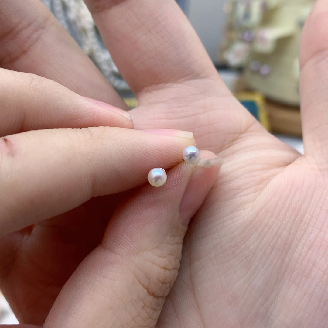 耳饰银S925镶嵌淡水珍珠