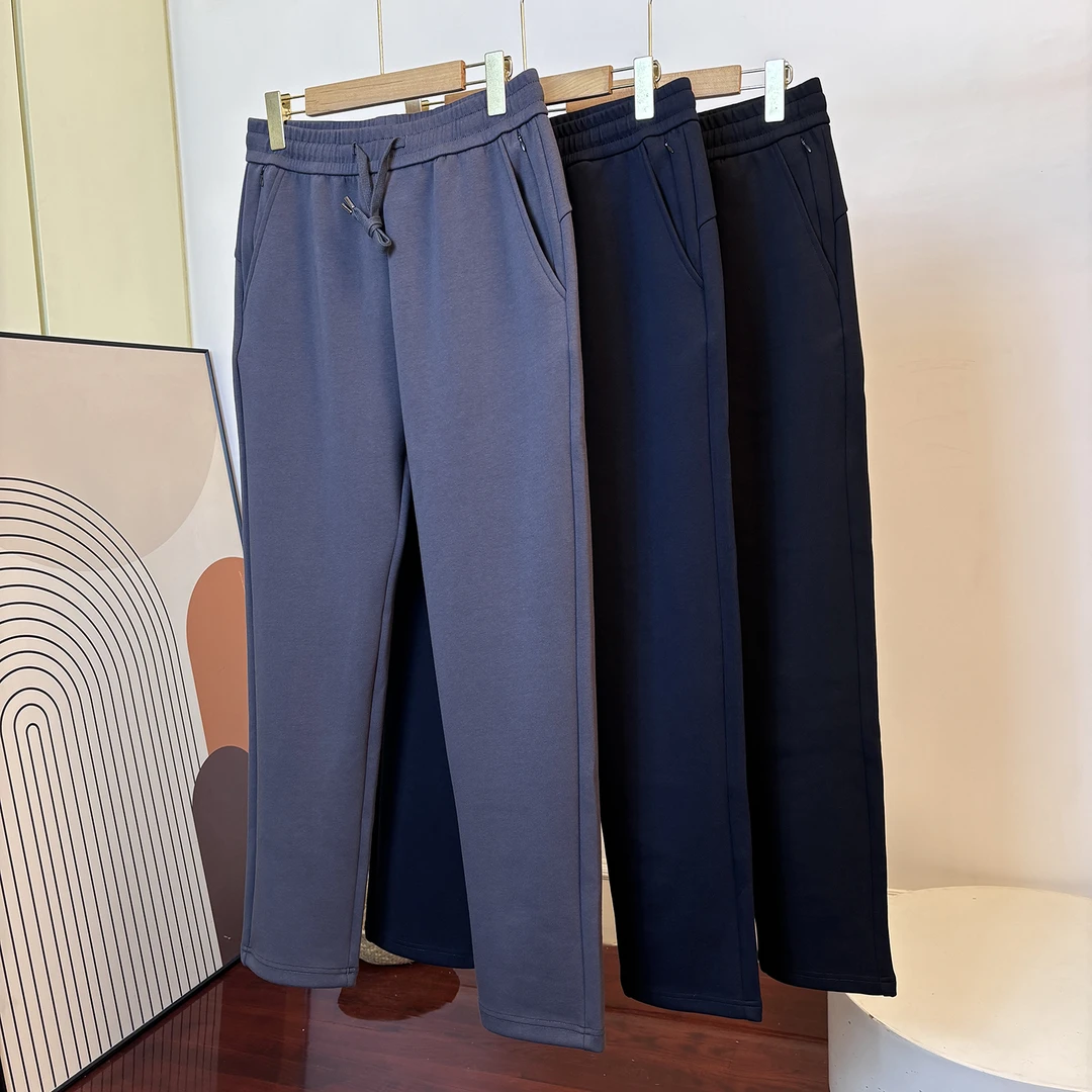 双面针织 垂坠有型卫裤 男士秋冬透气弹力商务休闲微锥直筒长裤