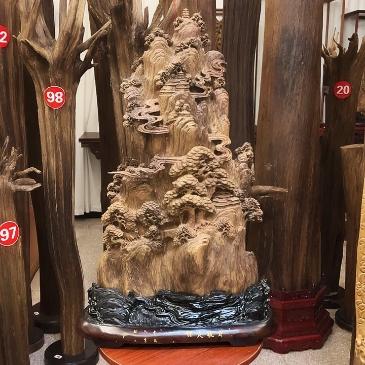 陈***建沉香碎屑沉香沉香材料雕刻山水