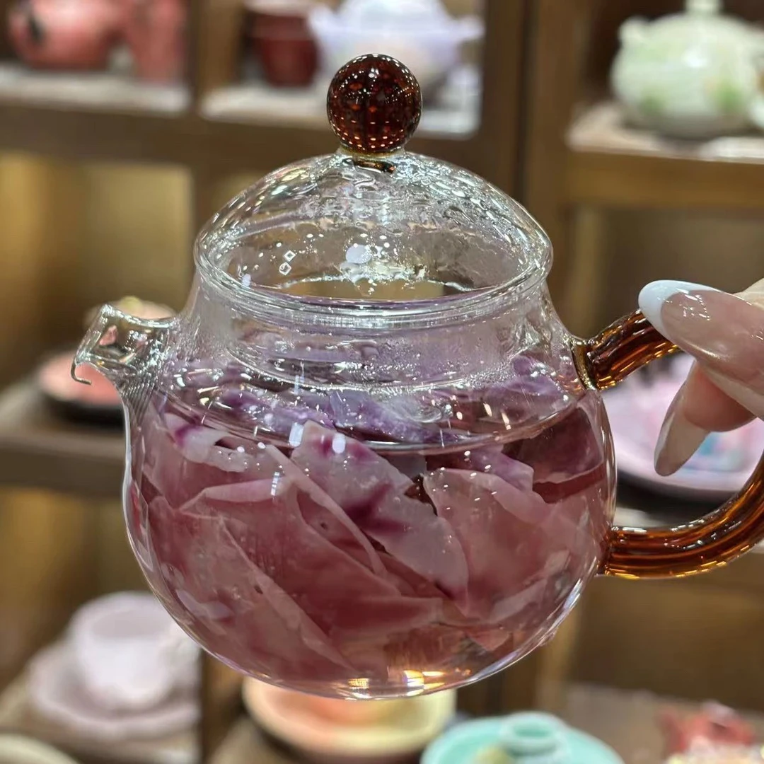 当代玻璃耐热玻璃手把泡茶小壶A13946