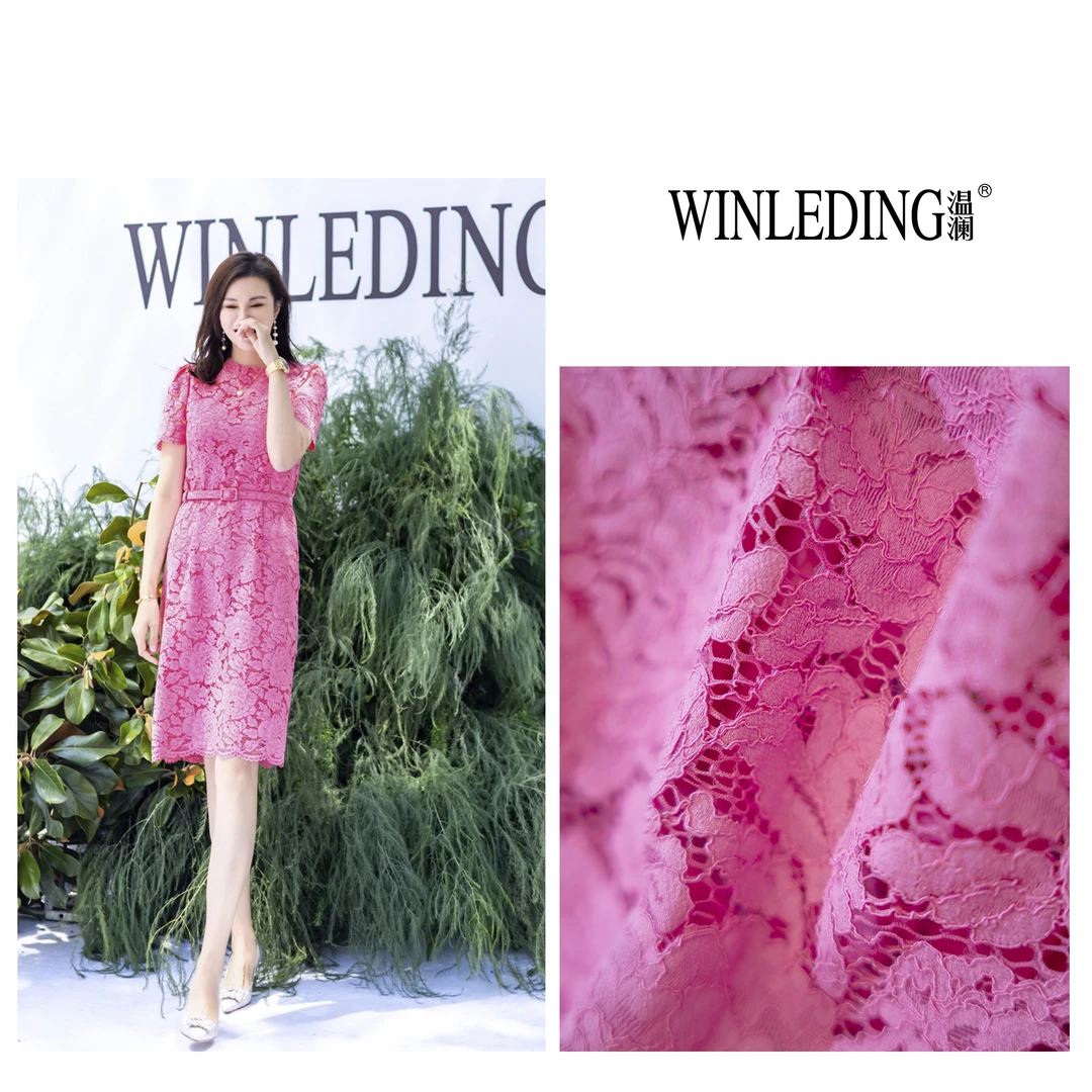 【温澜服饰】腰带蕾丝短袖连衣裙10761