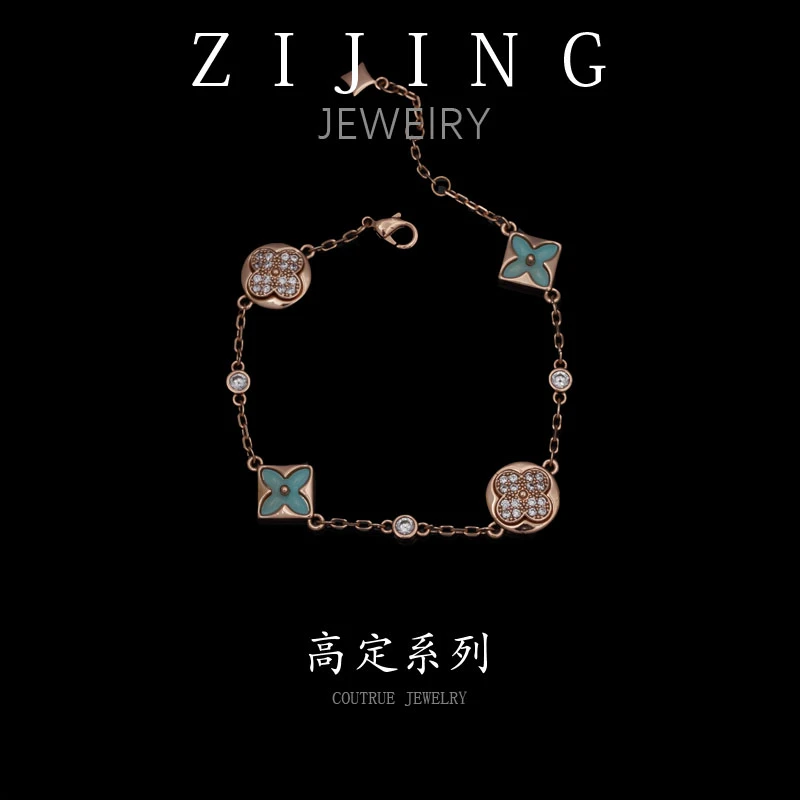 铜合金合成锆石手链 CC8994 高定系列 手链  16+2CM