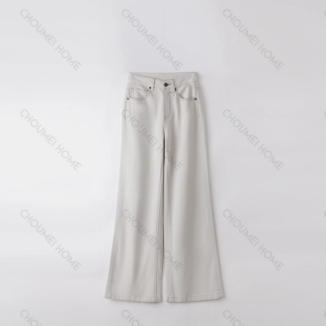 Choumei Home2025春夏新款牛仔裤女天丝醋酸阔腿气质通勤裤女