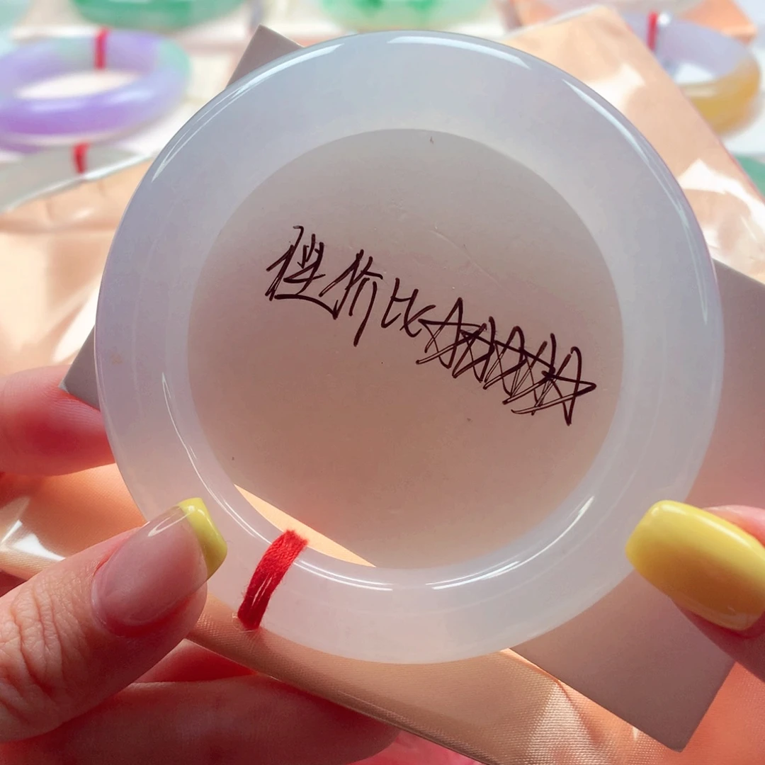 翡翠未镶嵌手镯53.4胖圆 白月光冰润细腻 灵