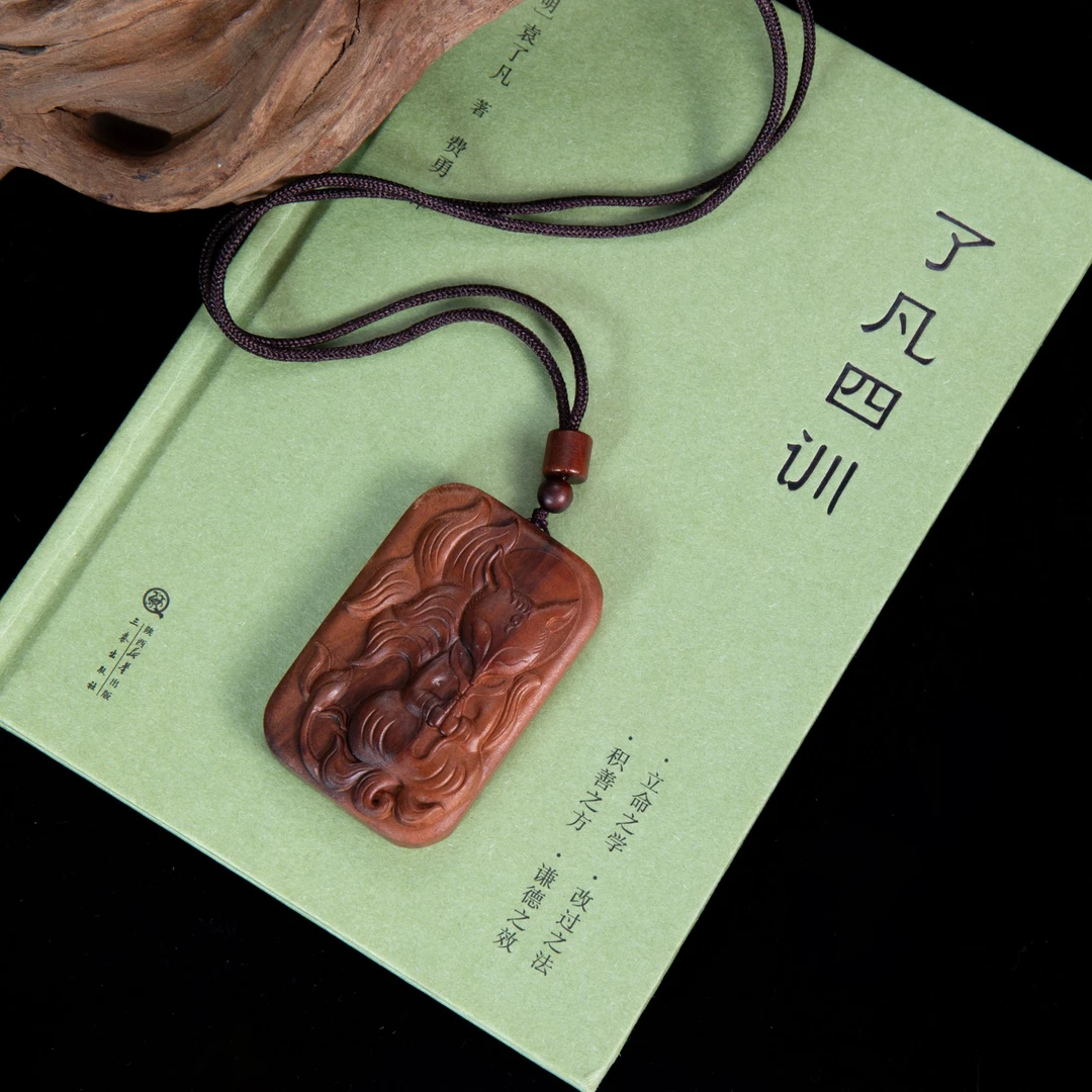 寻隐阁 枣木吊坠小狐狸