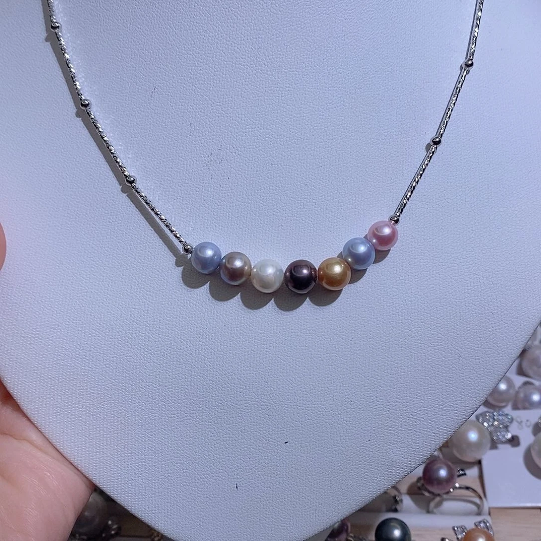 未镶嵌项链淡水珍珠w8-9