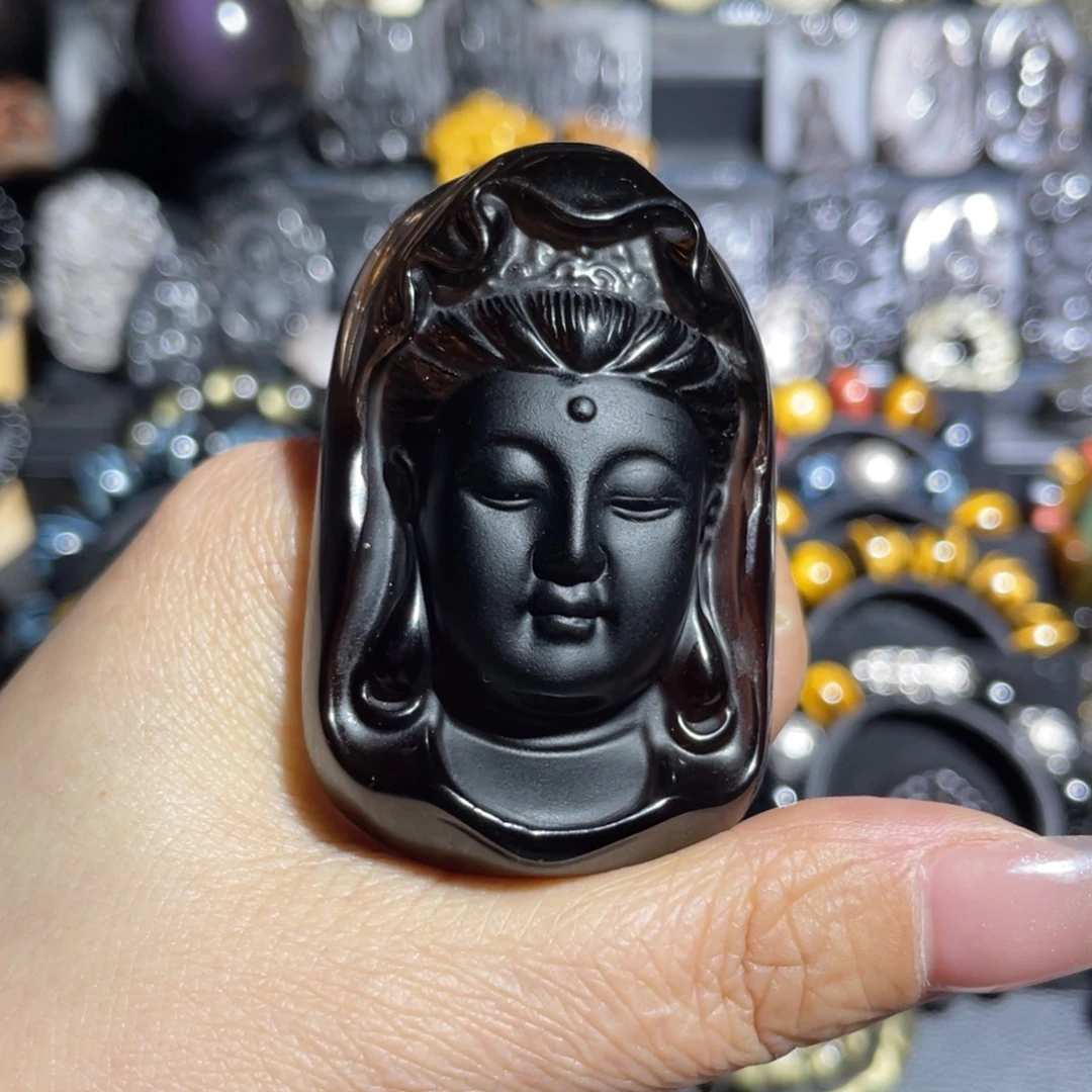 圣***复黑曜岩未镶嵌吊坠(赠链)