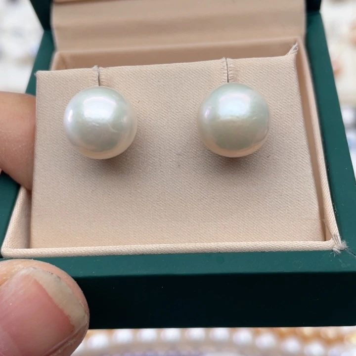 淡水珍珠耳饰银S925镶嵌