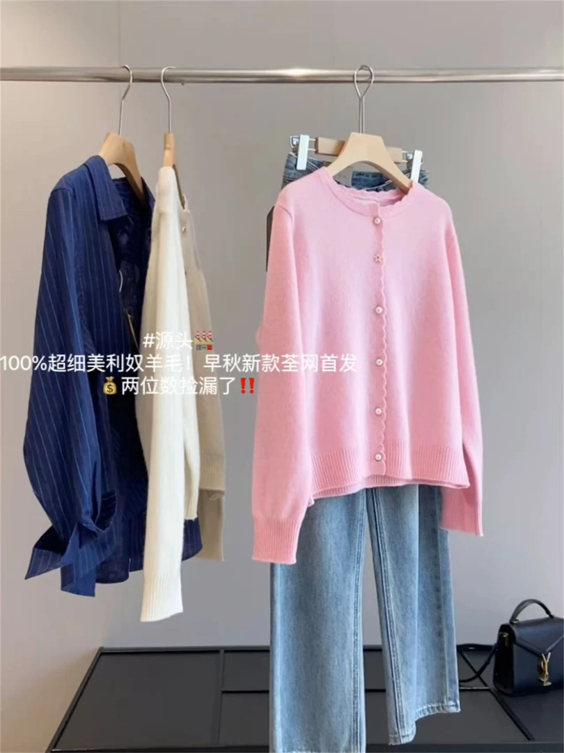 气质休闲正肩袖圆领羊绒衫常规超细针织合体型百搭