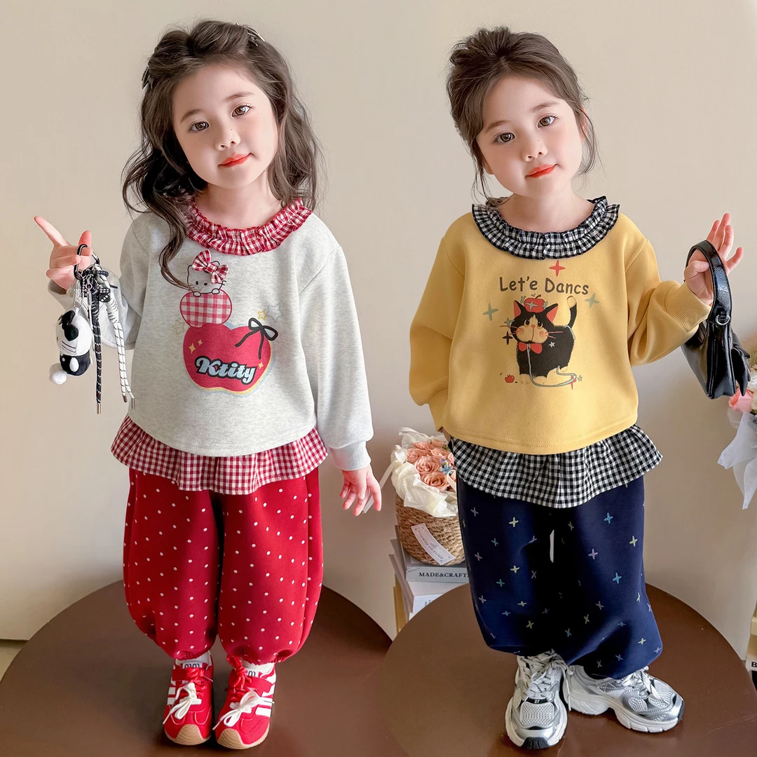 女童洋气卫衣套装时髦小女孩春秋款女宝宝屁帘裤休闲两件套新款
