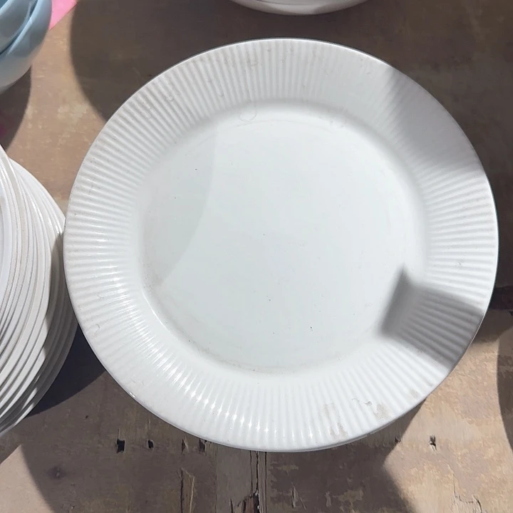 瓷9 英寸 竖纹  平盘 4 个