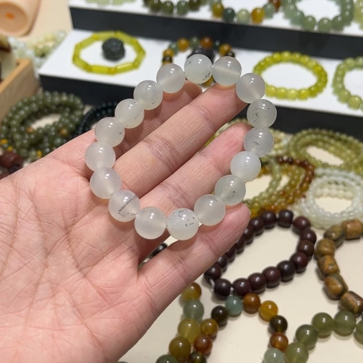 蛇纹石玉未镶嵌手链卡12