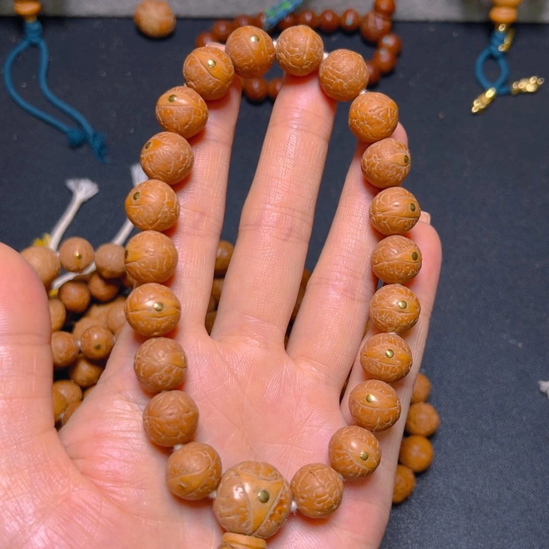 凤眼菩提吊坠12mm精品铜钉手串