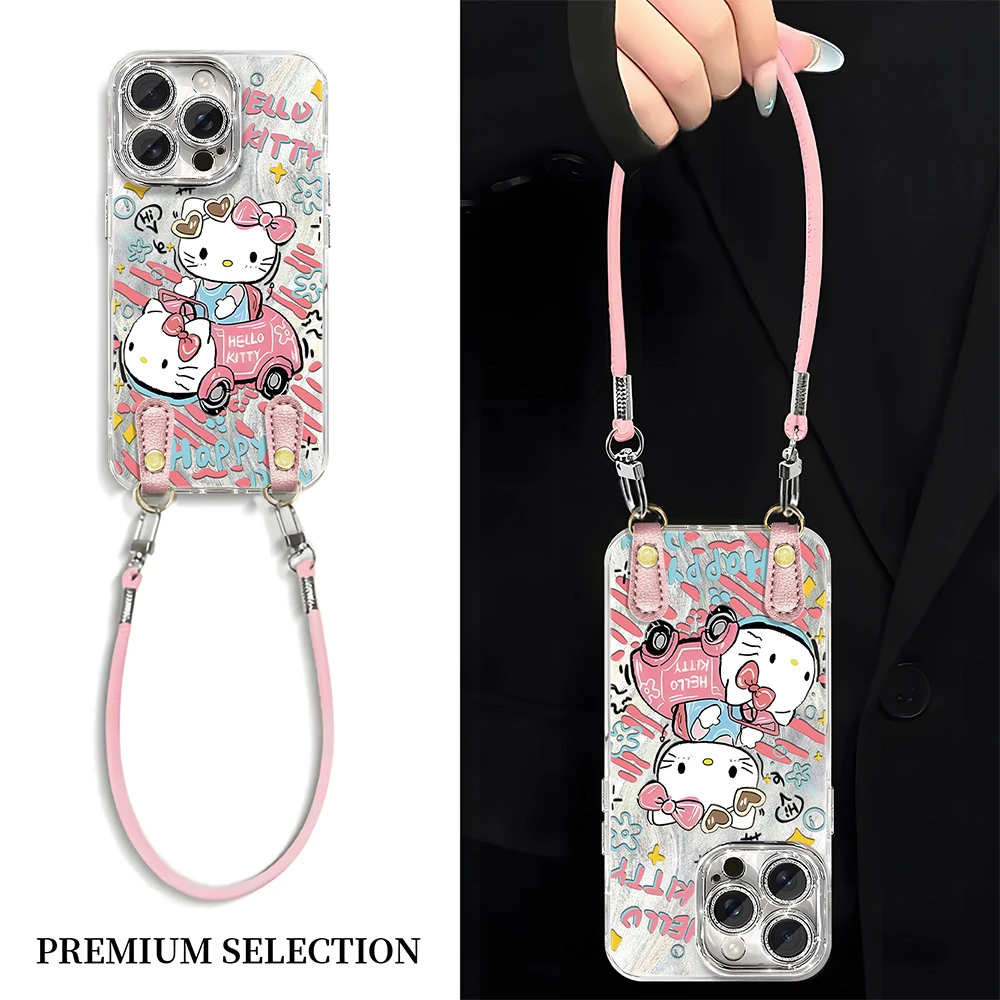 可爱骑车kt猫适用VIVO苹果16荣耀OPPO华为P70小米手机壳