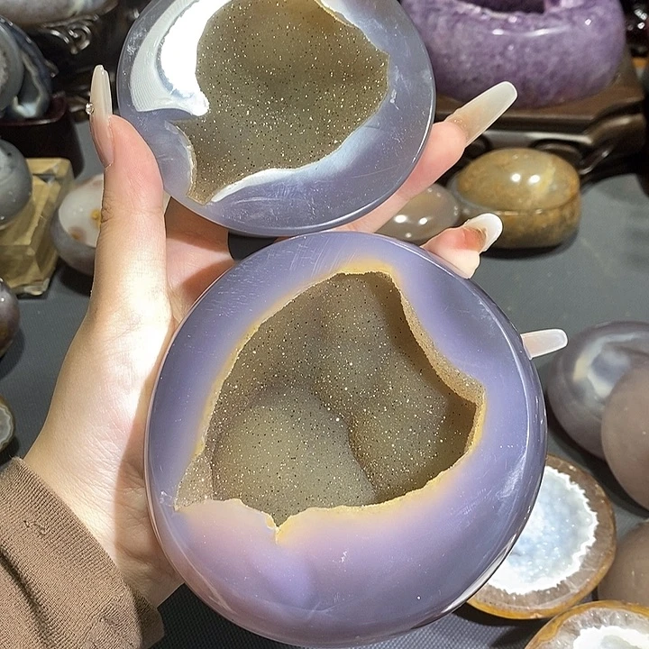 紫晶摆件未镶嵌聚宝盆