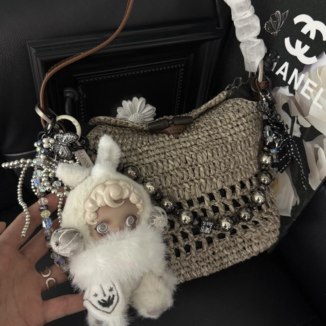 原创手工设计潮玩光织园娃包 韩系轻奢小众设计编制福袋包