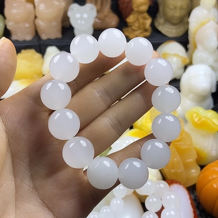 无花朵原石大手链