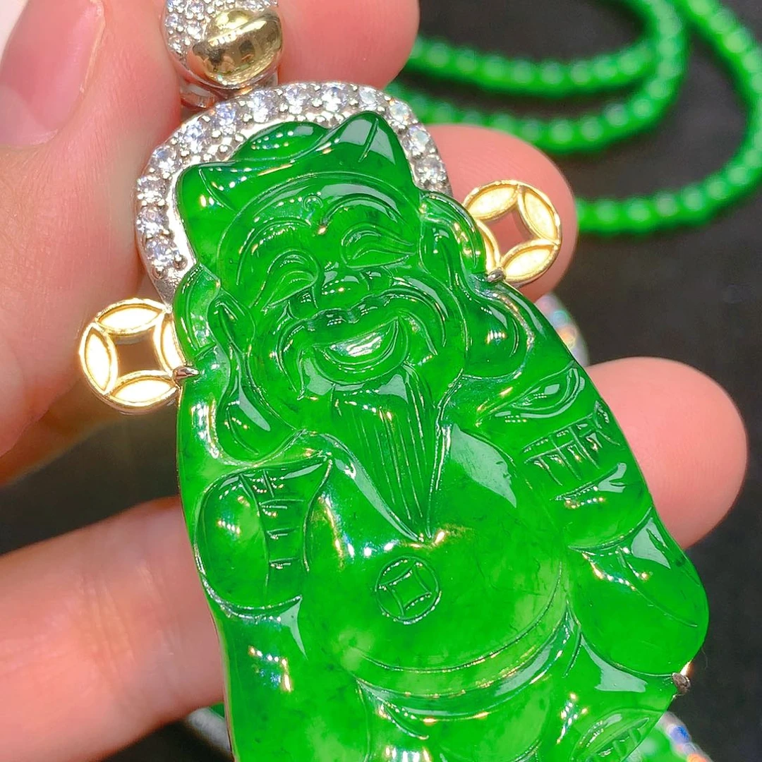 吊坠(不含链)银S925镶嵌翡翠翡翠