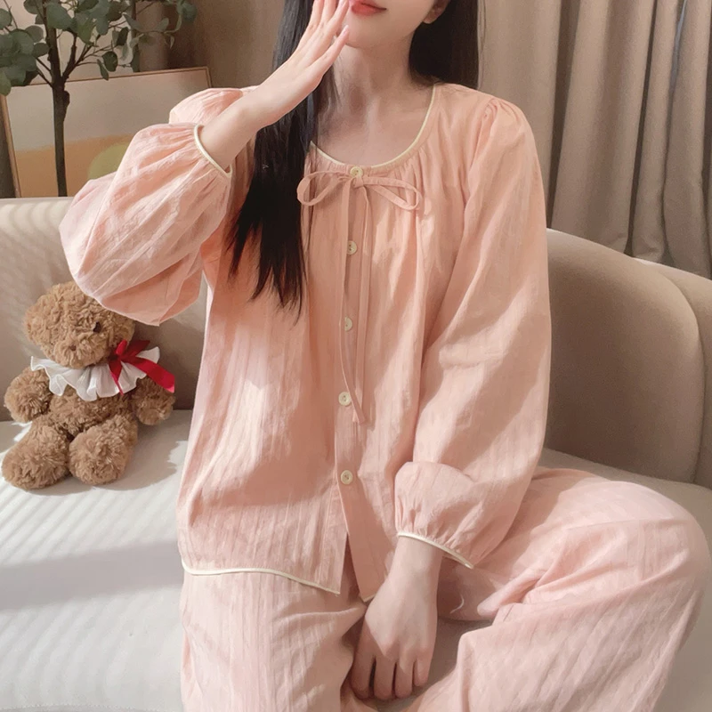 【5793粉色】春季甜美长袖纯棉可外穿公主家居服睡衣宽松