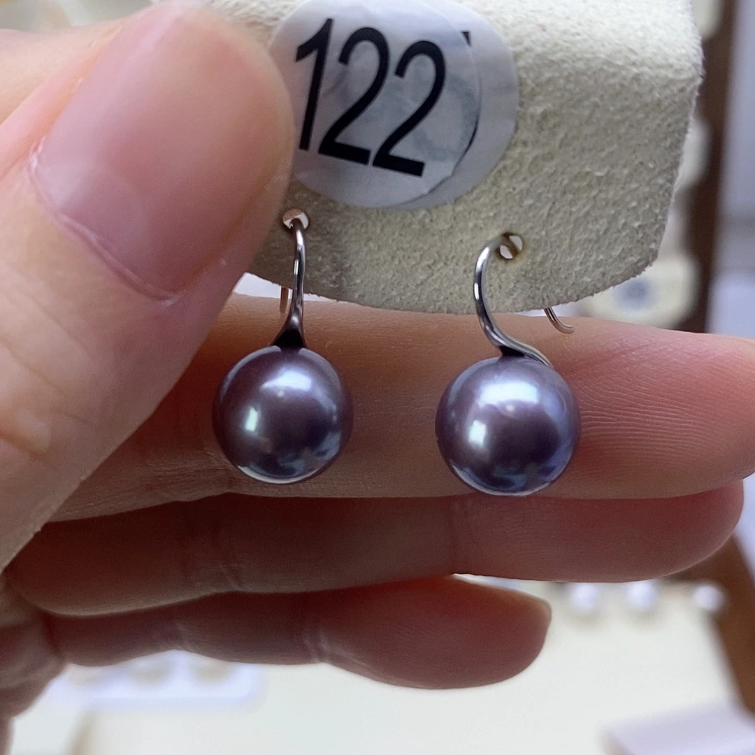 银S925镶嵌耳饰淡水珍珠