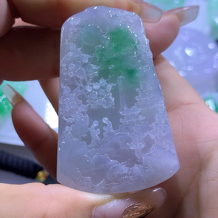 颈饰未镶嵌翡翠天然翡翠A货吊坠