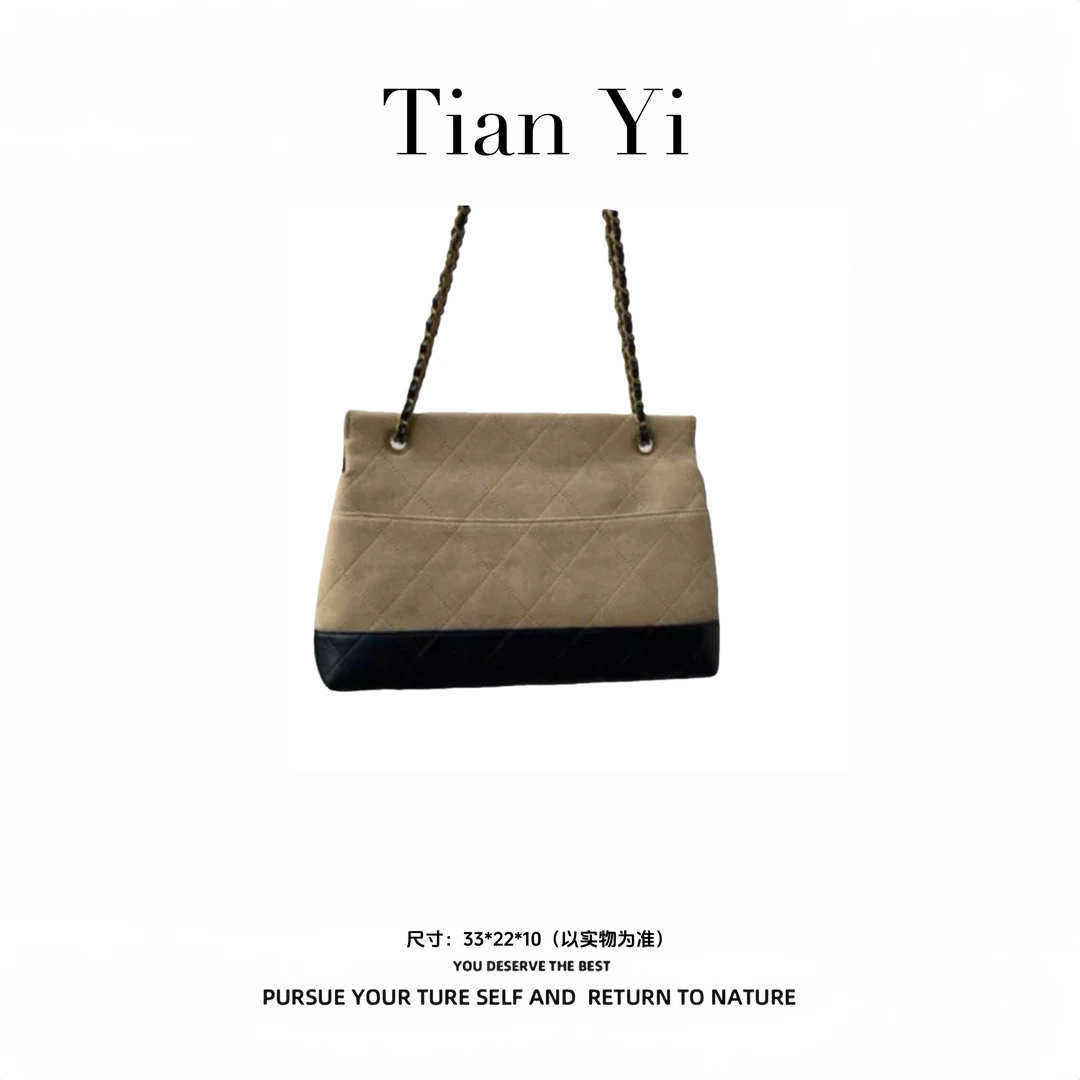 【Tian Yi渠道货】-2025新款轻奢单肩手提斜跨包  黑/棕 6855