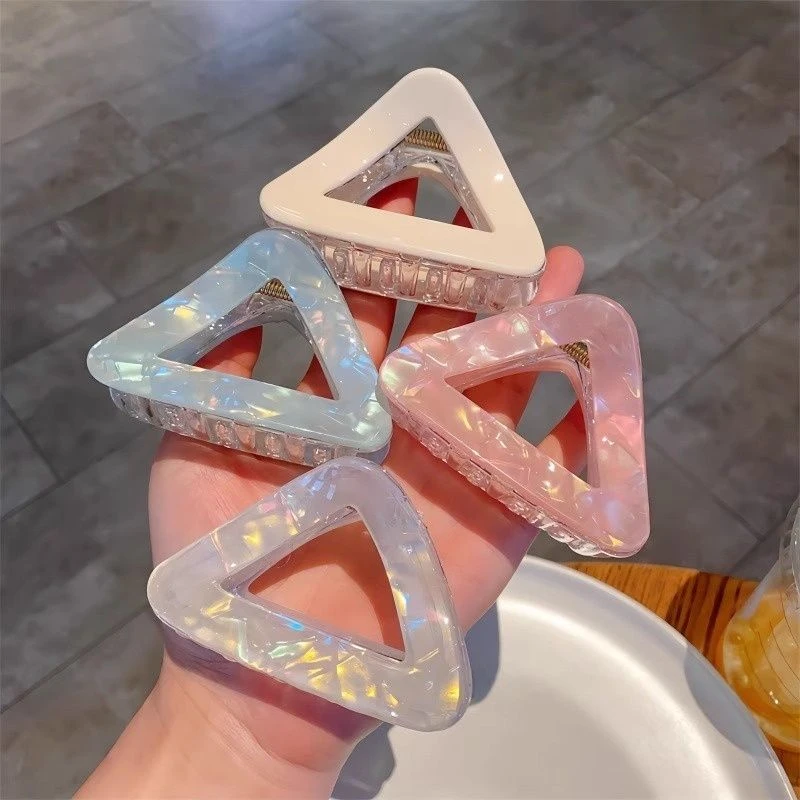 网红气质高级感三角仿醋酸鲨鱼抓夹女后脑勺中号发量少全抓发卡头