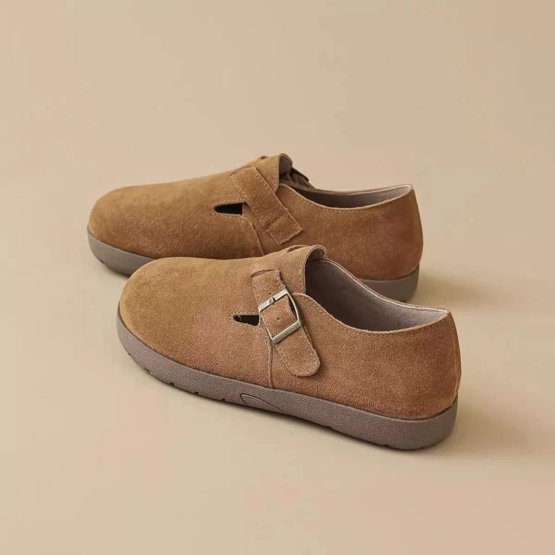 高级全包勃肯鞋女2025春季新款厚底一脚蹬博肯单鞋爆款软底豆豆鞋