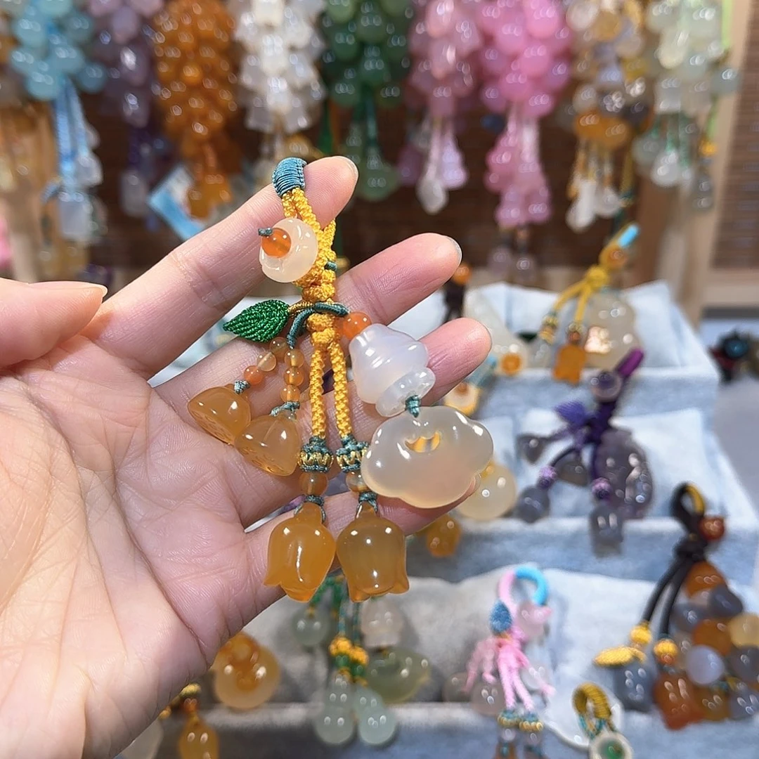 玛瑙/玉髓钥匙挂件未镶嵌
