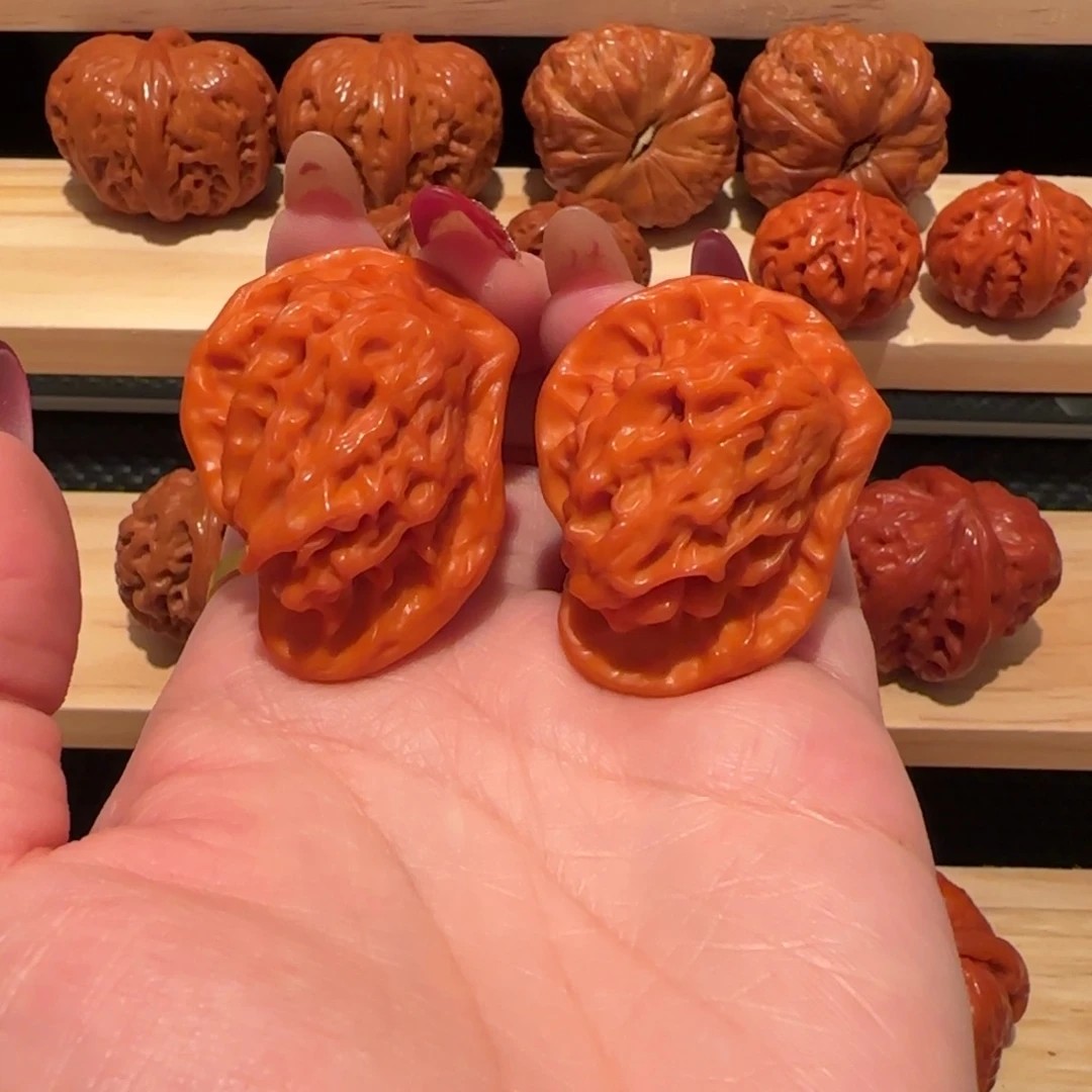 吊坠文玩核桃玉化盘山鸳鸯40精品3090