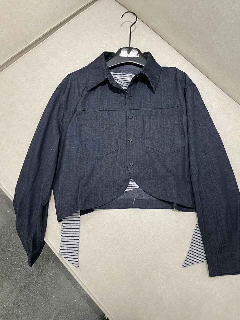 CK9318 蓝色街头风套装休闲风长袖开衫时尚