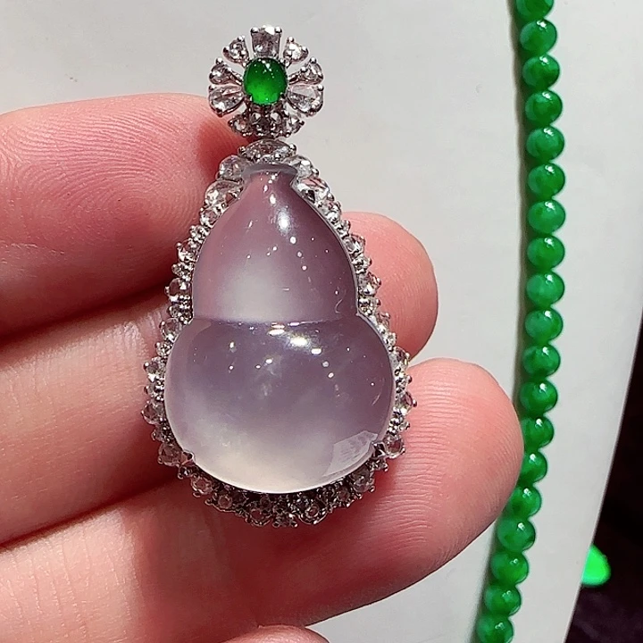 翡翠18K金镶嵌吊坠(不含链)吊坠