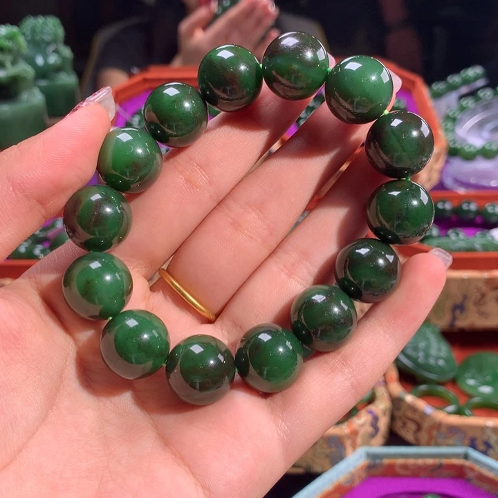 手链未镶嵌和田玉（碧玉）