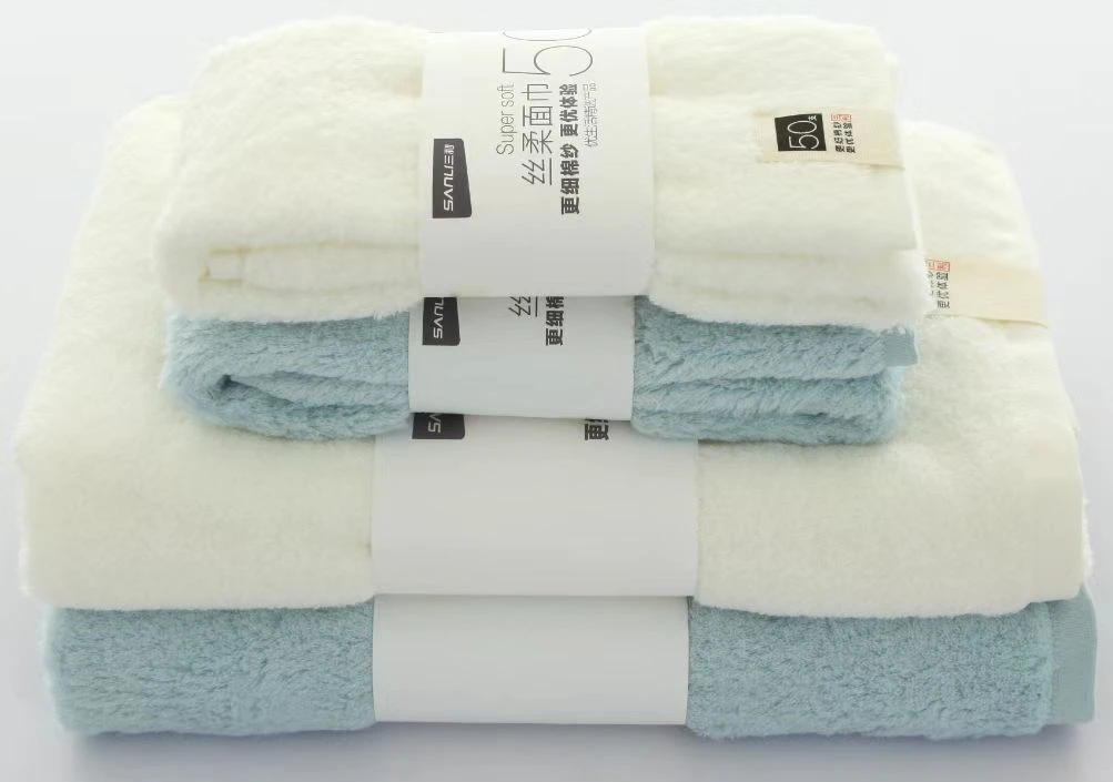 三利50支精梳棉面巾2条装