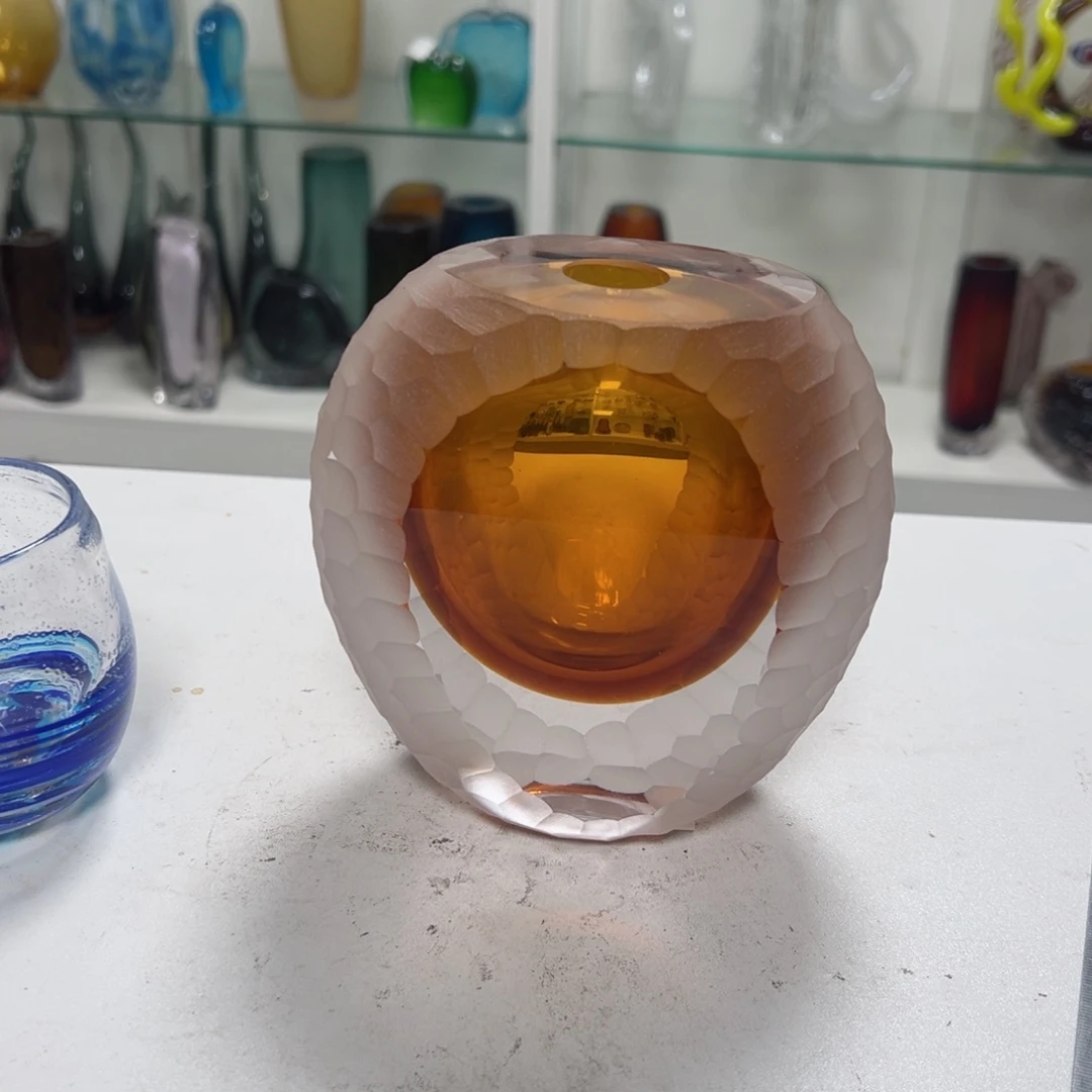 高 14 轻奢琉璃花器福利正常手工痕迹