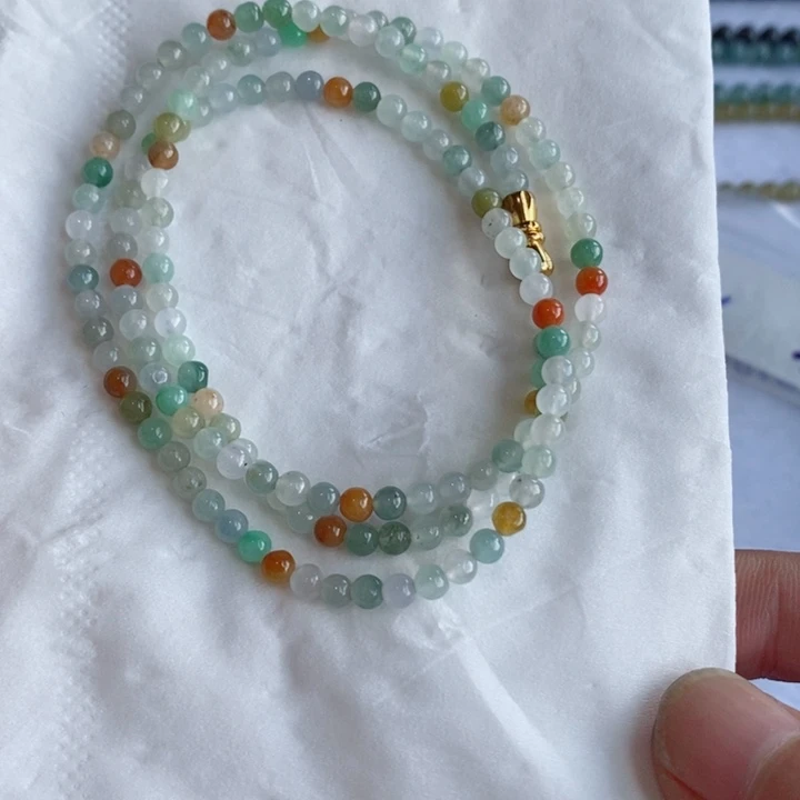 定制翡翠未镶嵌缅甸翡翠a货多宝手链项链卡4