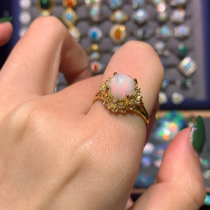 银S925镀金镶嵌欧泊戒指款式