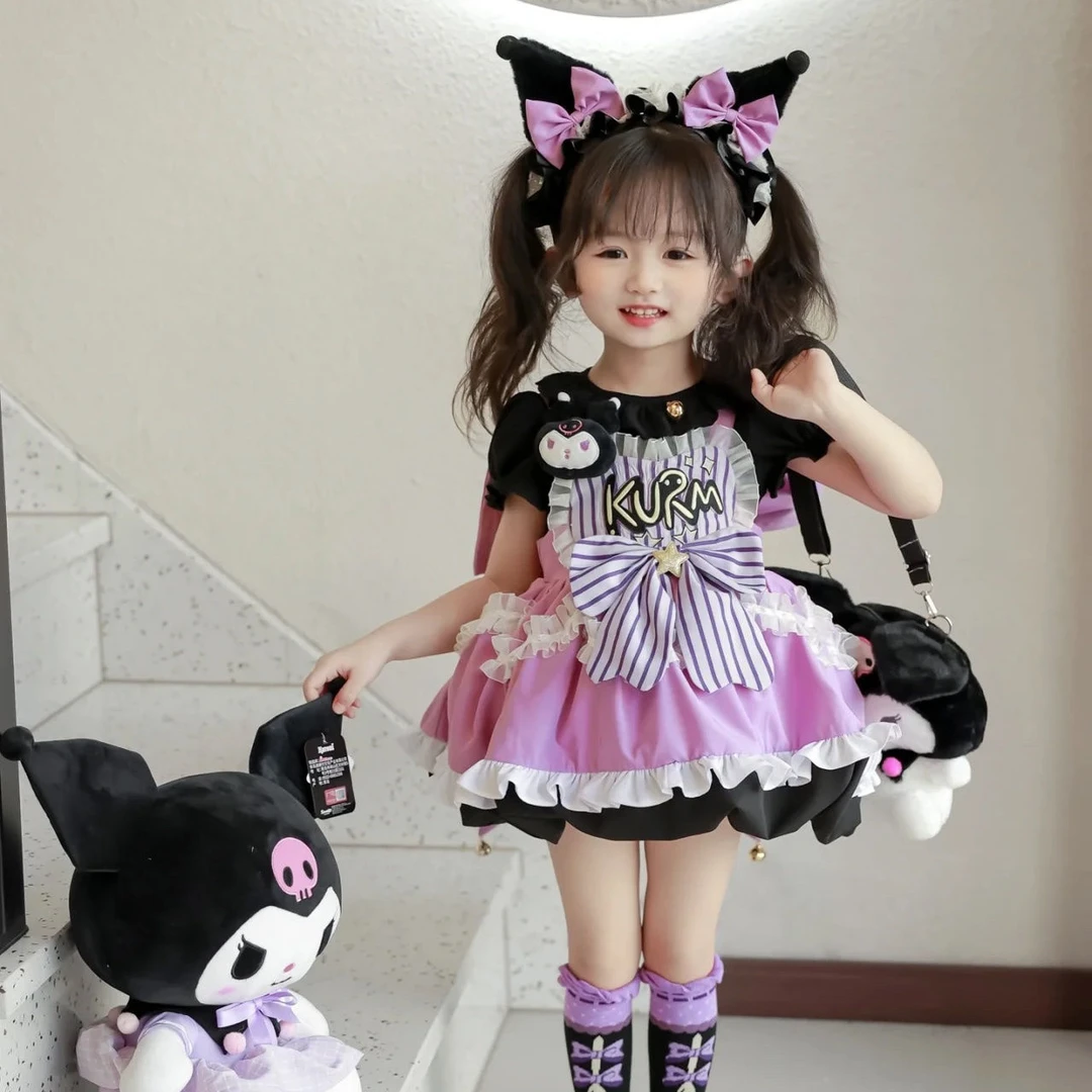 儿童洛丽塔公主裙夏季新款薄款卡通女童Lolita蓬蓬裙库洛米背带裙