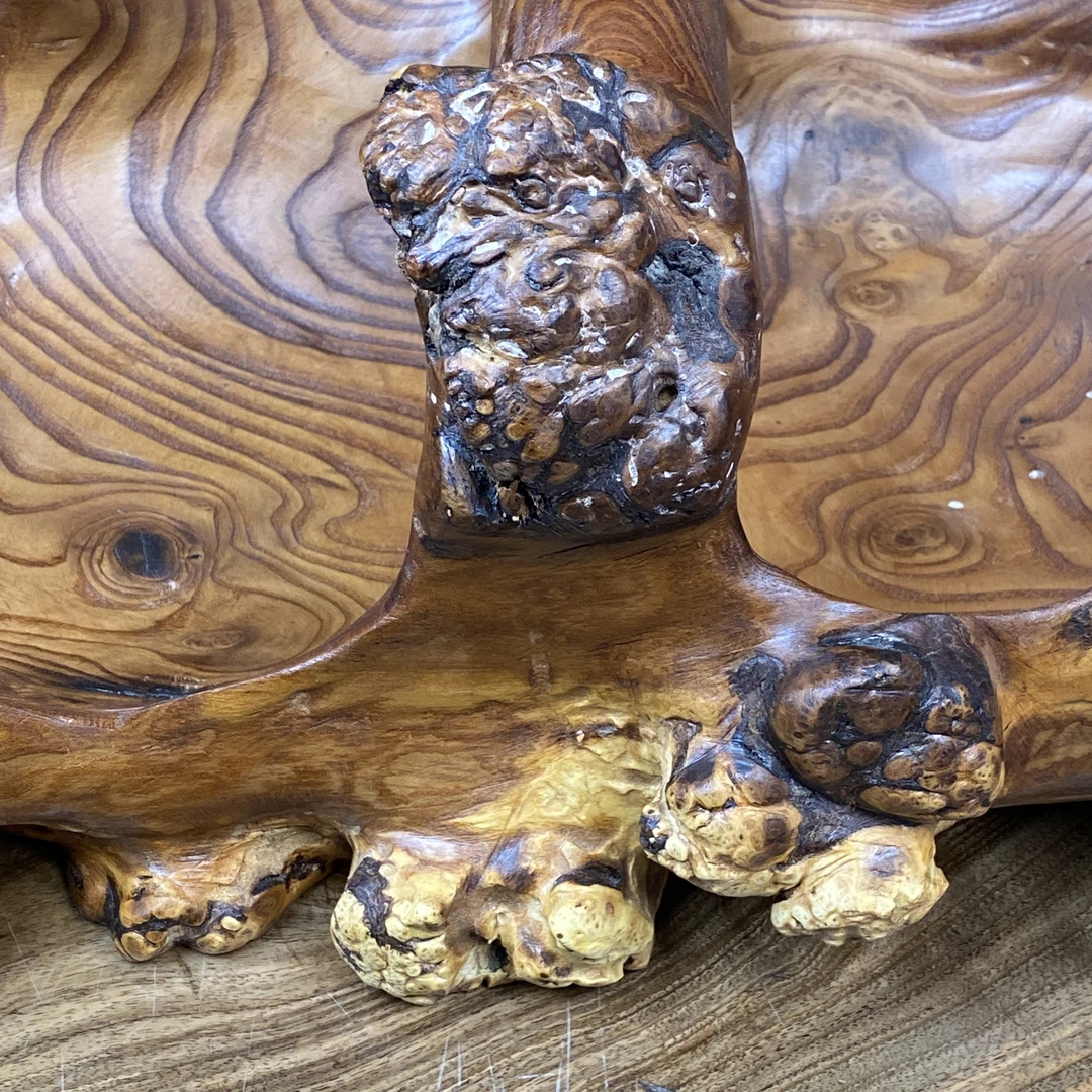 新疆沙枣木工艺品果篮疤结摆件