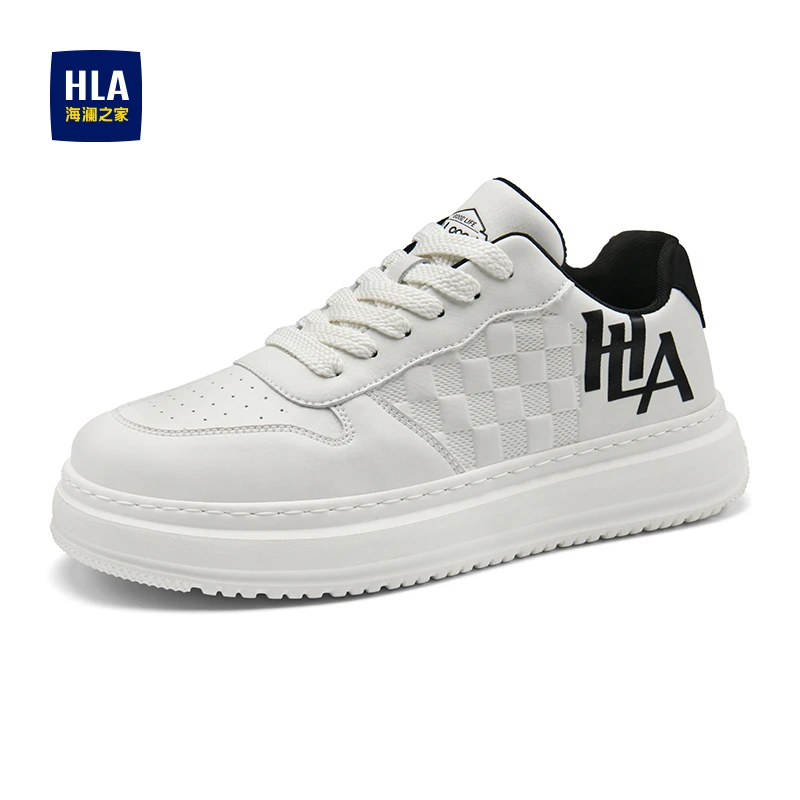 HLA/海澜之家 时尚百搭小白鞋男款 2025新款休闲板鞋厚底增高男鞋