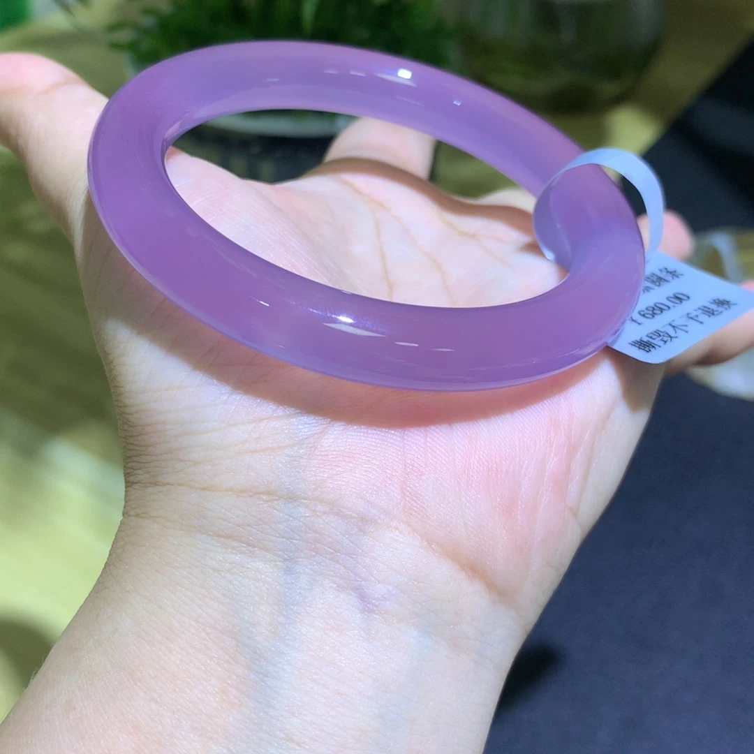 玛瑙/玉髓未镶嵌手镯莫奈紫卡9