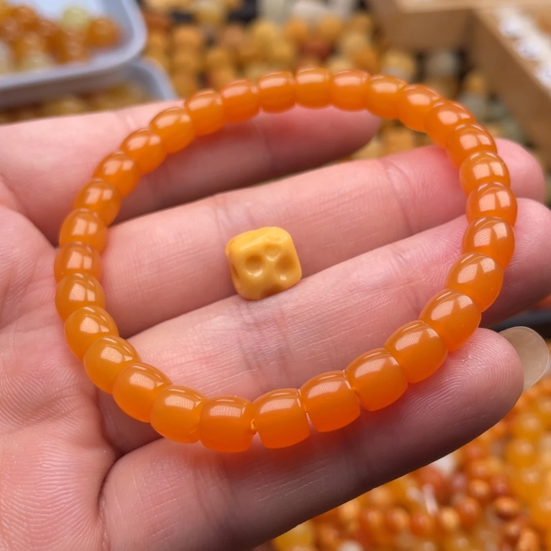 石英质玉（缅黄）颈饰未镶嵌喵*