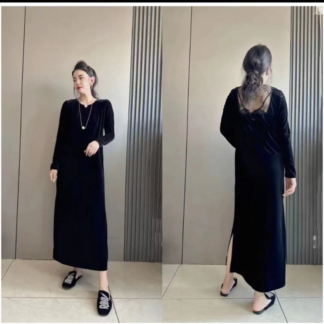 61.秋季大码显瘦连衣裙161裙长约123