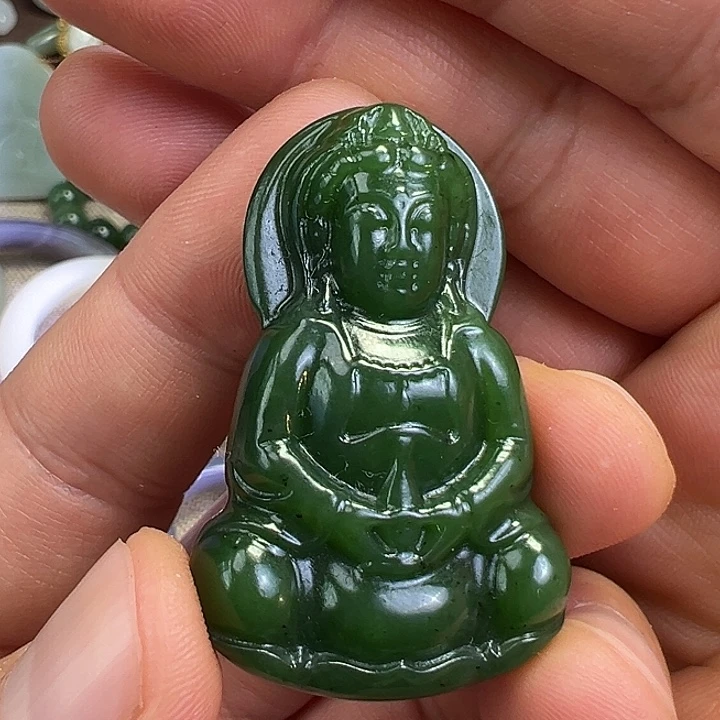 颈饰未镶嵌和田玉（碧玉）观音