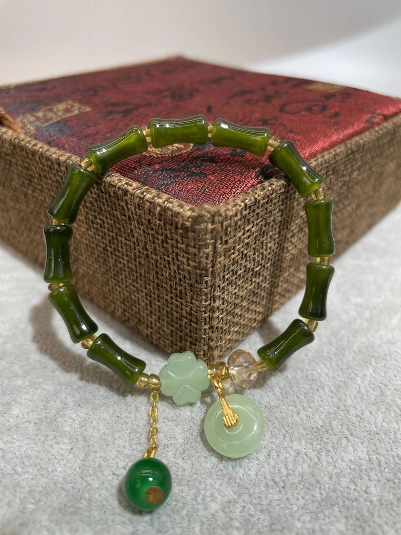 鸿鹄5m珠宝精选首饰简约国风精美单圈手串 东陵节节高升手串