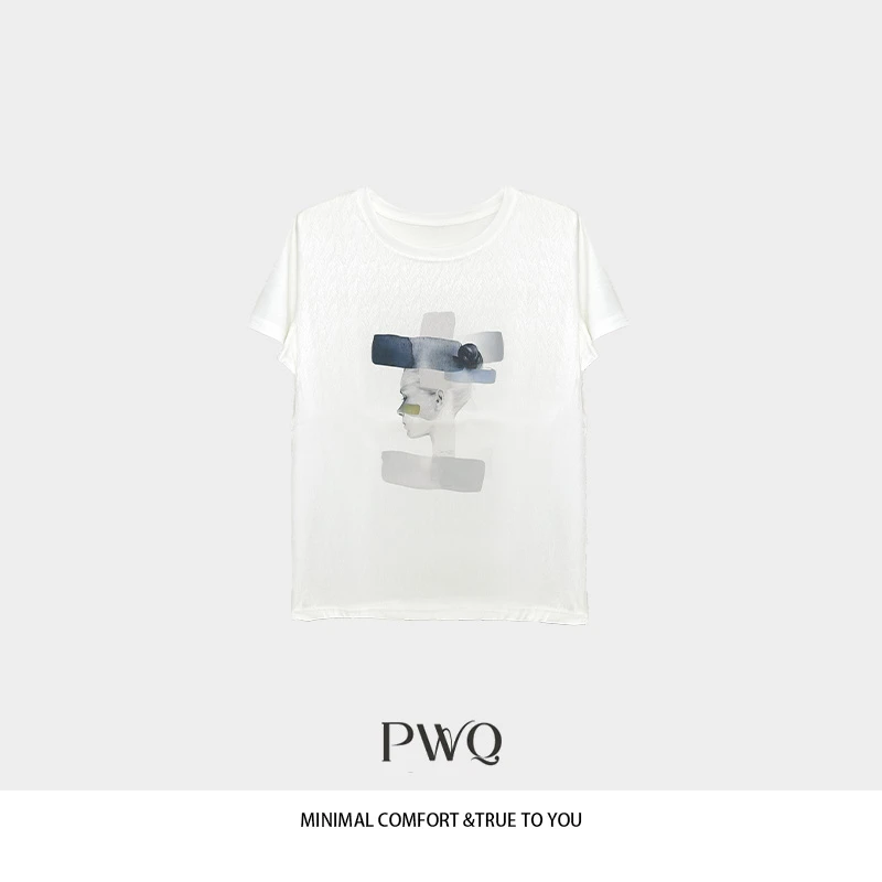 【侧脸T】上衣T恤圆领侧脸印花短袖休闲YXIA-25515XT18