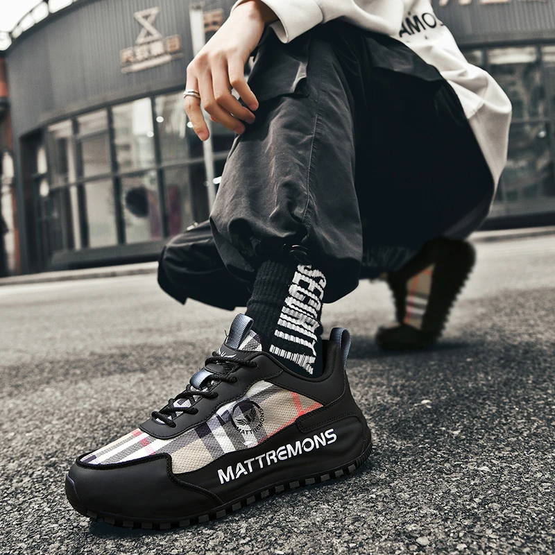 秋季新款百搭拼色透气增高时尚百搭休闲鞋男士运动包底鞋XY1011
