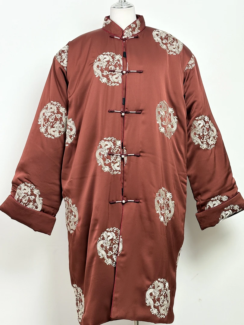 高端男老人百岁服双龙献寿七件套